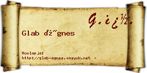 Glab Ágnes névjegykártya